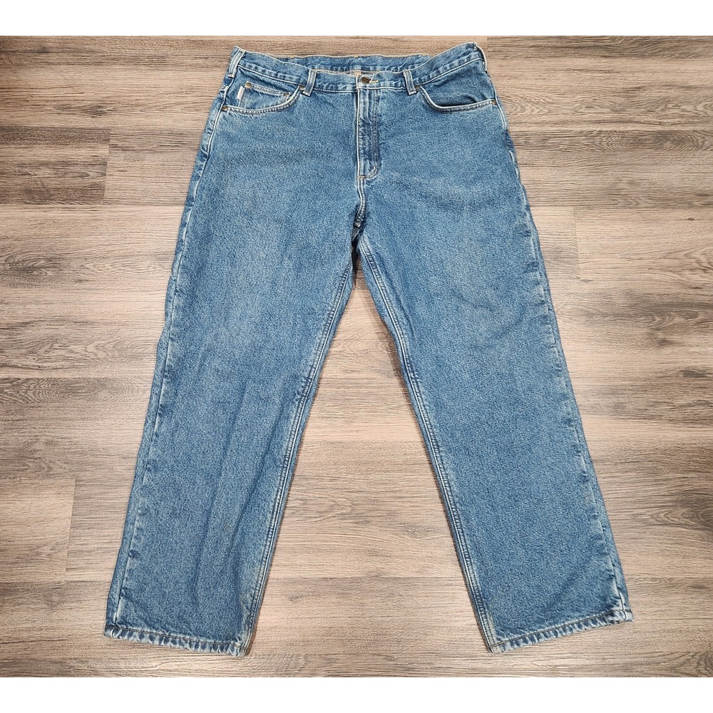 Carhartt Relaxed Fit Jeans Classic Denim Pants Workwear Blue Size 38x30